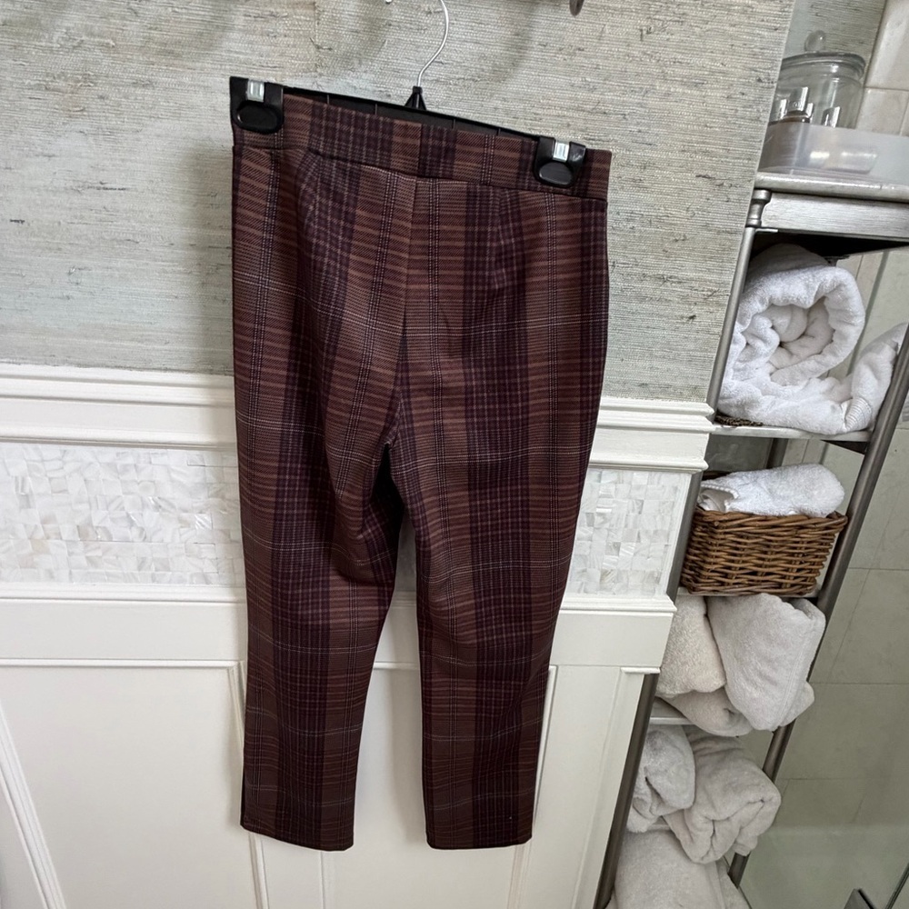 Small Anthropologie sanctuary carnaby pull on slim kick flare pants Brown Plaid - Picture 8 of 14